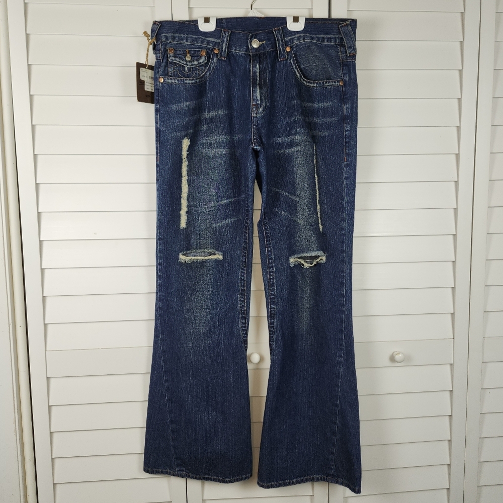 True Religion Vintage 2004 NWT Men’s Jeans 36×33 USA Made Bootcut Dark Wash 0480
